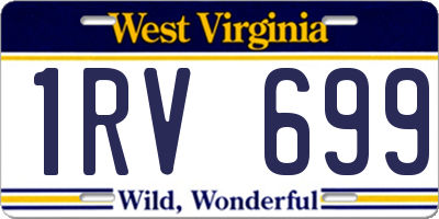WV license plate 1RV699