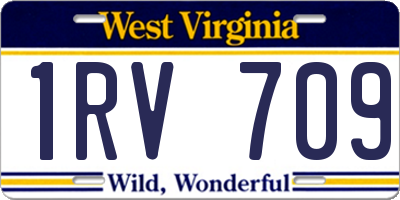 WV license plate 1RV709
