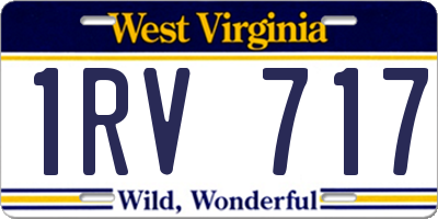 WV license plate 1RV717