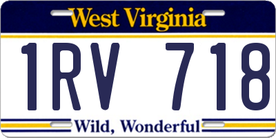 WV license plate 1RV718