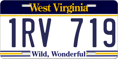WV license plate 1RV719