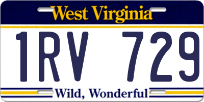 WV license plate 1RV729