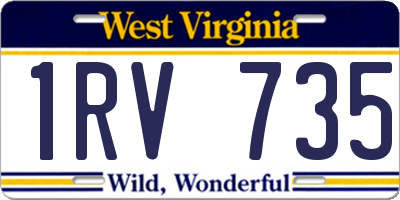 WV license plate 1RV735