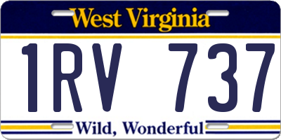 WV license plate 1RV737