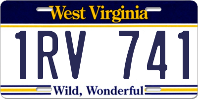 WV license plate 1RV741