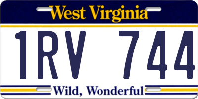 WV license plate 1RV744