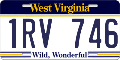 WV license plate 1RV746