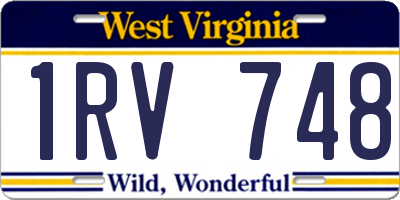 WV license plate 1RV748
