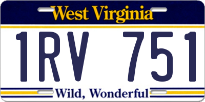 WV license plate 1RV751