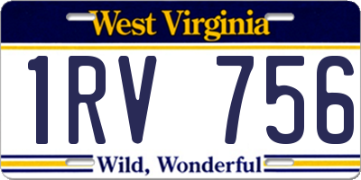WV license plate 1RV756