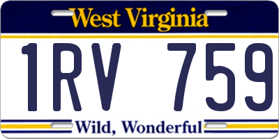 WV license plate 1RV759