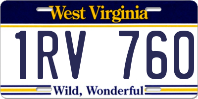 WV license plate 1RV760