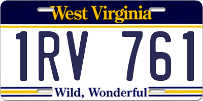 WV license plate 1RV761