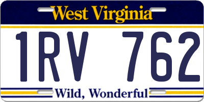 WV license plate 1RV762