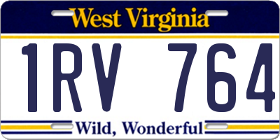 WV license plate 1RV764
