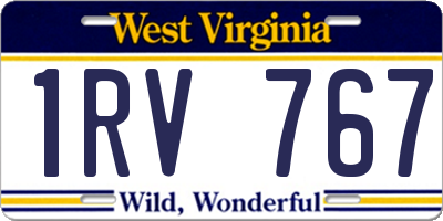 WV license plate 1RV767