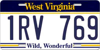 WV license plate 1RV769
