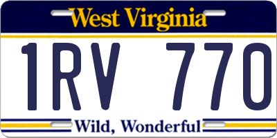 WV license plate 1RV770
