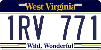 WV license plate 1RV771