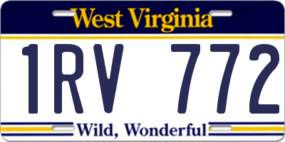 WV license plate 1RV772