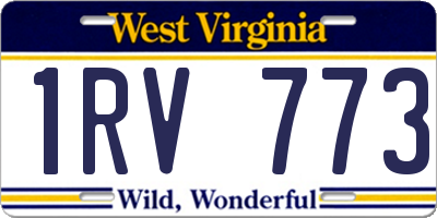 WV license plate 1RV773