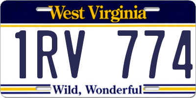 WV license plate 1RV774