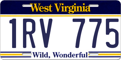 WV license plate 1RV775