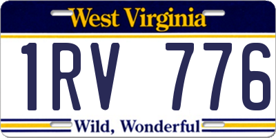 WV license plate 1RV776