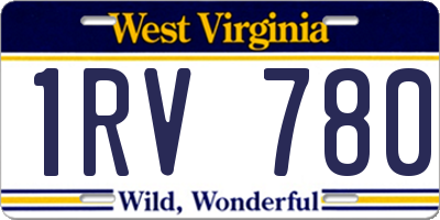 WV license plate 1RV780