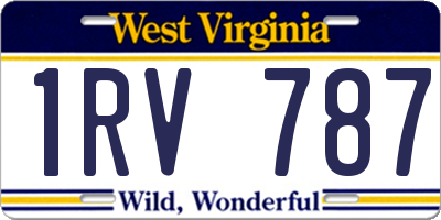 WV license plate 1RV787