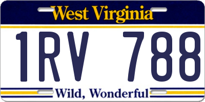 WV license plate 1RV788