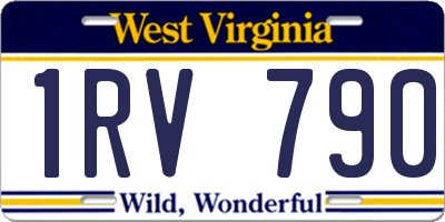 WV license plate 1RV790