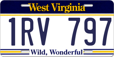 WV license plate 1RV797