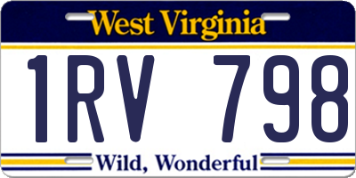 WV license plate 1RV798