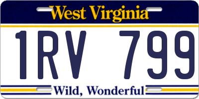 WV license plate 1RV799