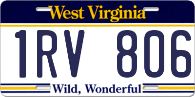 WV license plate 1RV806