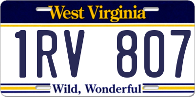 WV license plate 1RV807