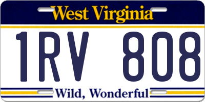 WV license plate 1RV808