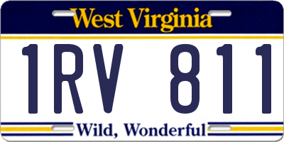 WV license plate 1RV811