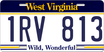 WV license plate 1RV813