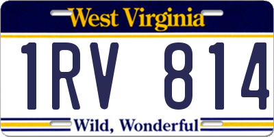 WV license plate 1RV814