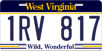 WV license plate 1RV817