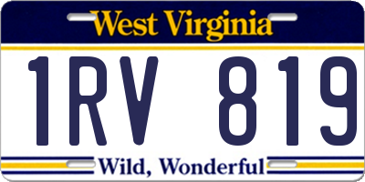 WV license plate 1RV819