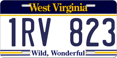 WV license plate 1RV823