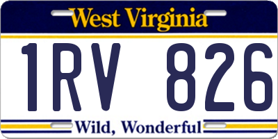 WV license plate 1RV826