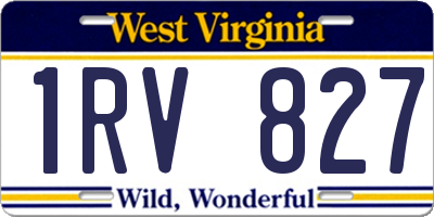 WV license plate 1RV827