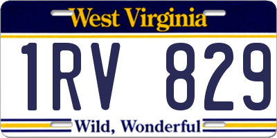 WV license plate 1RV829