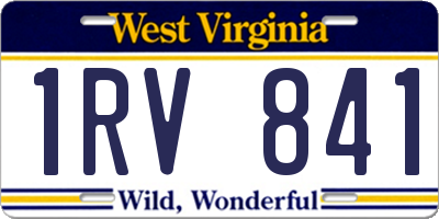 WV license plate 1RV841