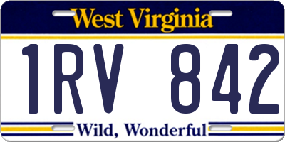 WV license plate 1RV842