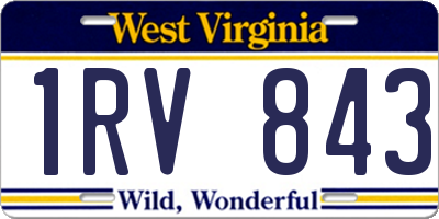 WV license plate 1RV843